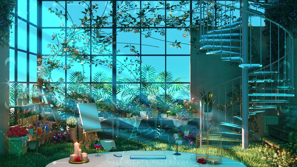【動く配信背景】深海 & 日光 温室