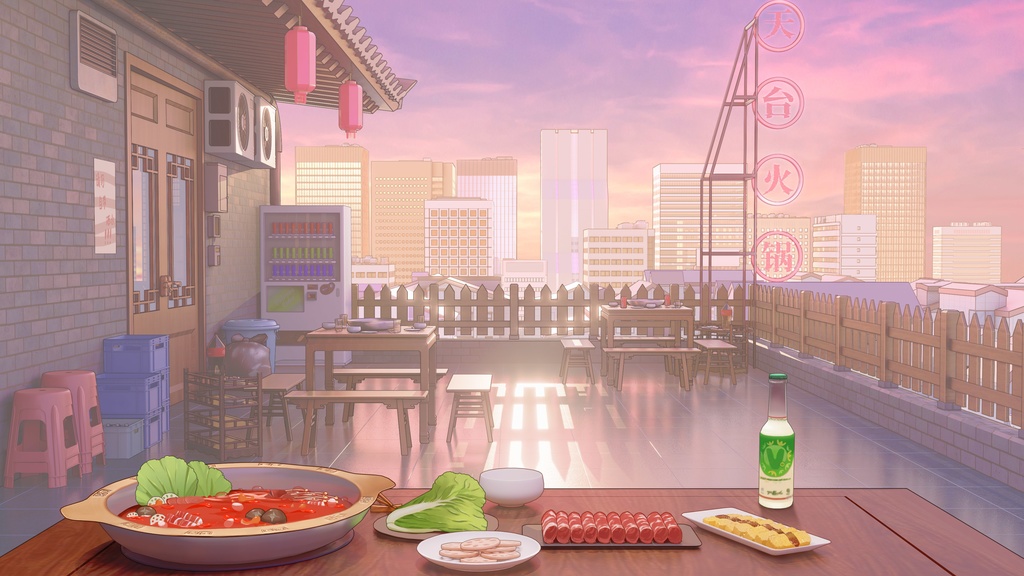 【Vtuber/動く配信背景】中華風のとっても美味しい鍋屋さん