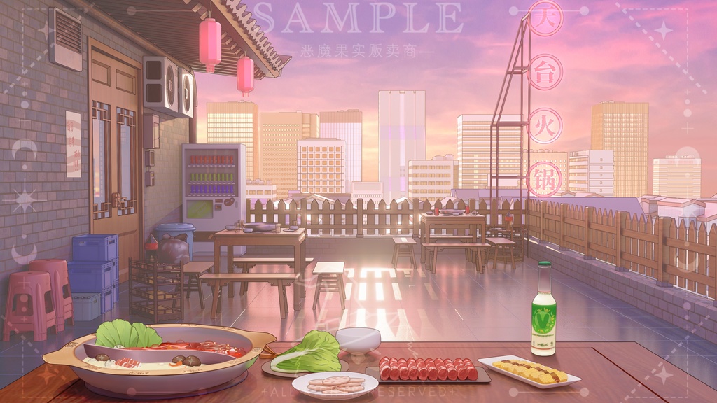 【Vtuber/動く配信背景】中華風のとっても美味しい鍋屋さん