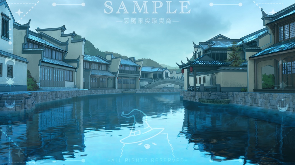 【Vtuber/動く配信背景+ui】中華風のボート