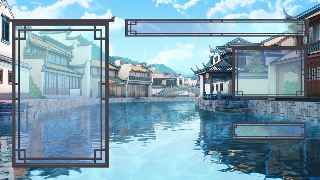 【Vtuber/動く配信背景+ui】中華風のボート