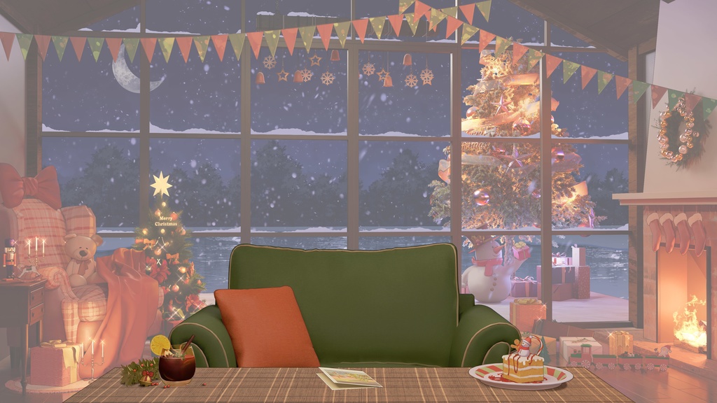 【Vtuber/動く配信背景】クリスマス小屋