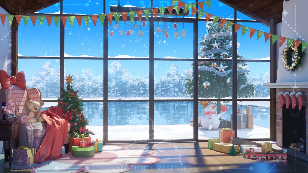 【Vtuber/動く配信背景】クリスマス小屋