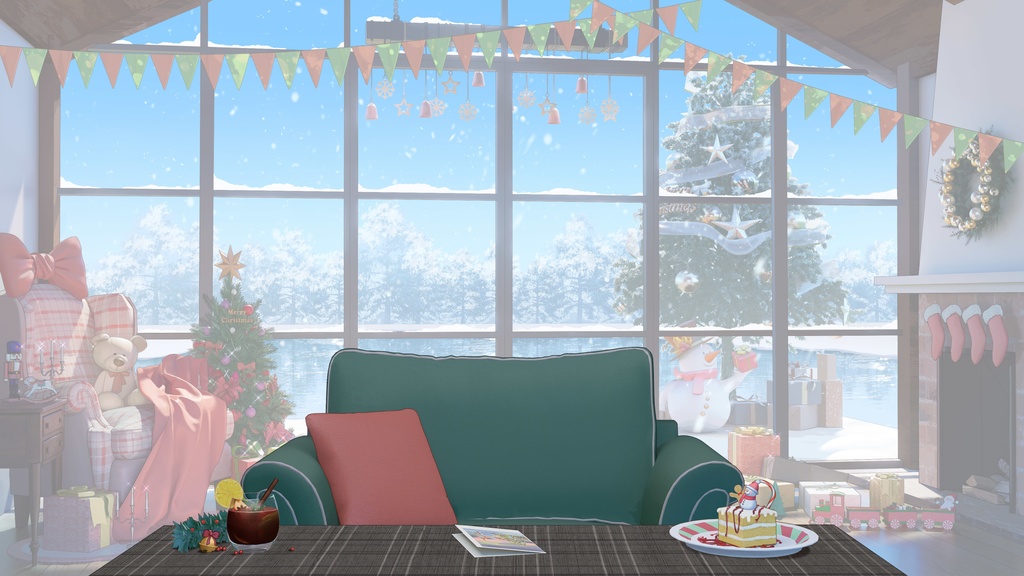 【Vtuber/動く配信背景】クリスマス小屋