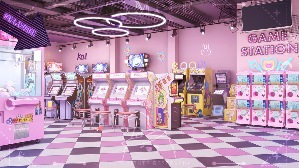 【Vtuber/動く配信背景】Game Station