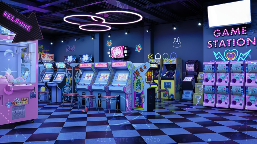 【Vtuber/動く配信背景】Game Station