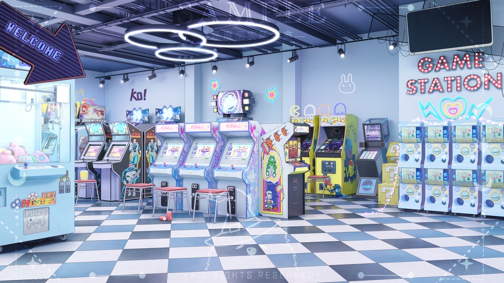 【Vtuber/動く配信背景】Game Station