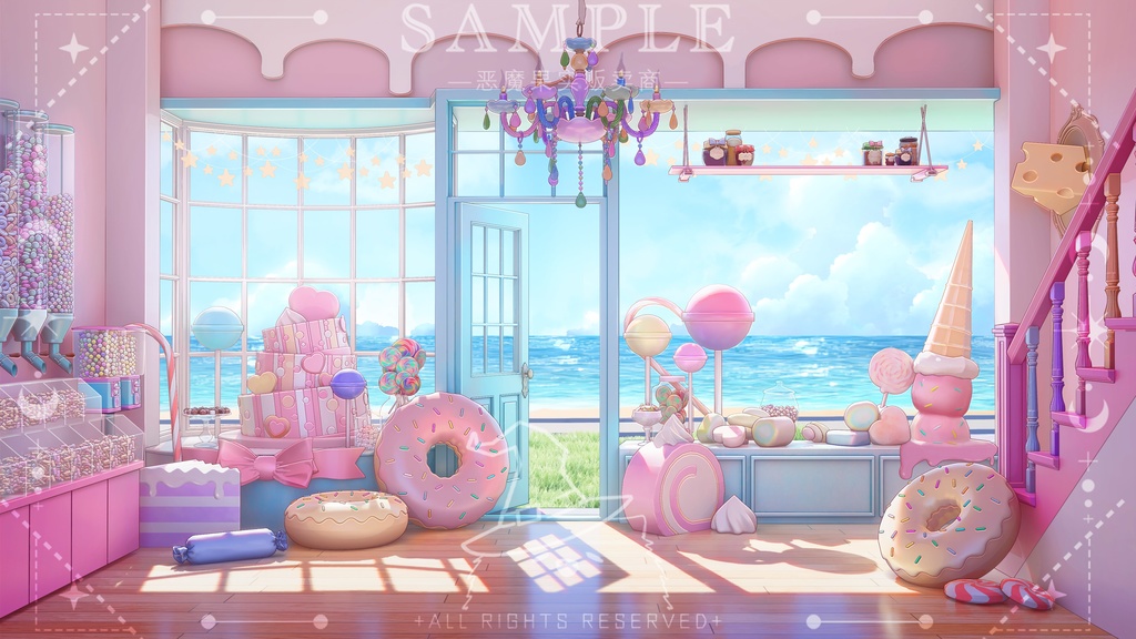 【Vtuber/動く配信背景】お菓子の家