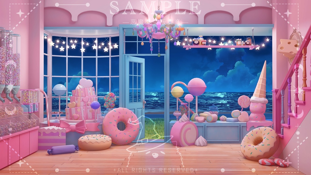 【Vtuber/動く配信背景】お菓子の家