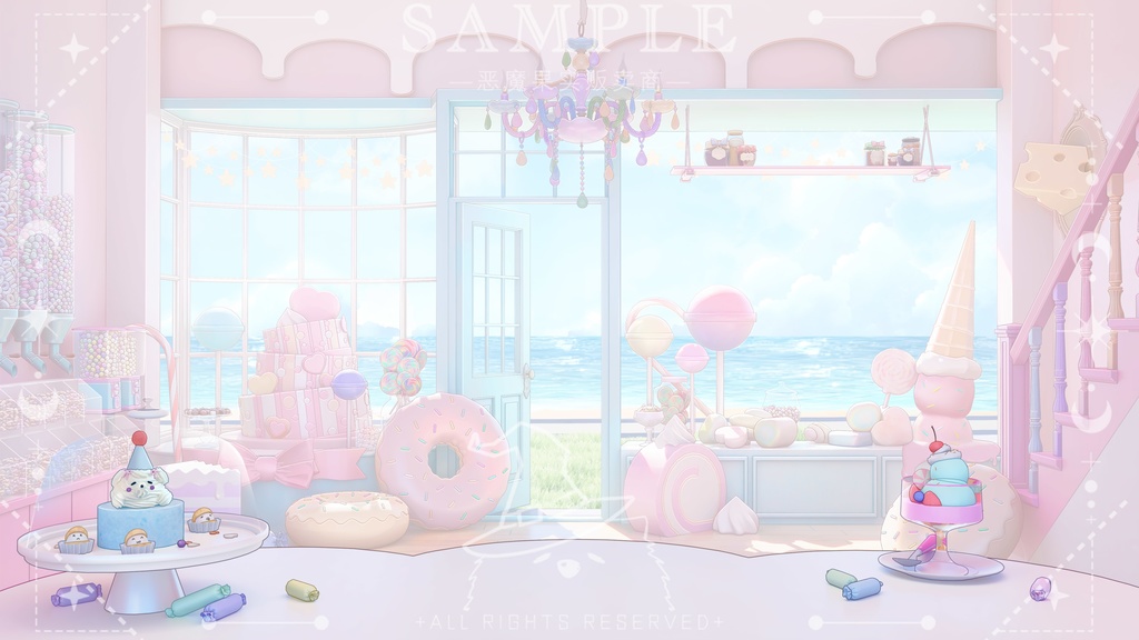 【Vtuber/動く配信背景】お菓子の家