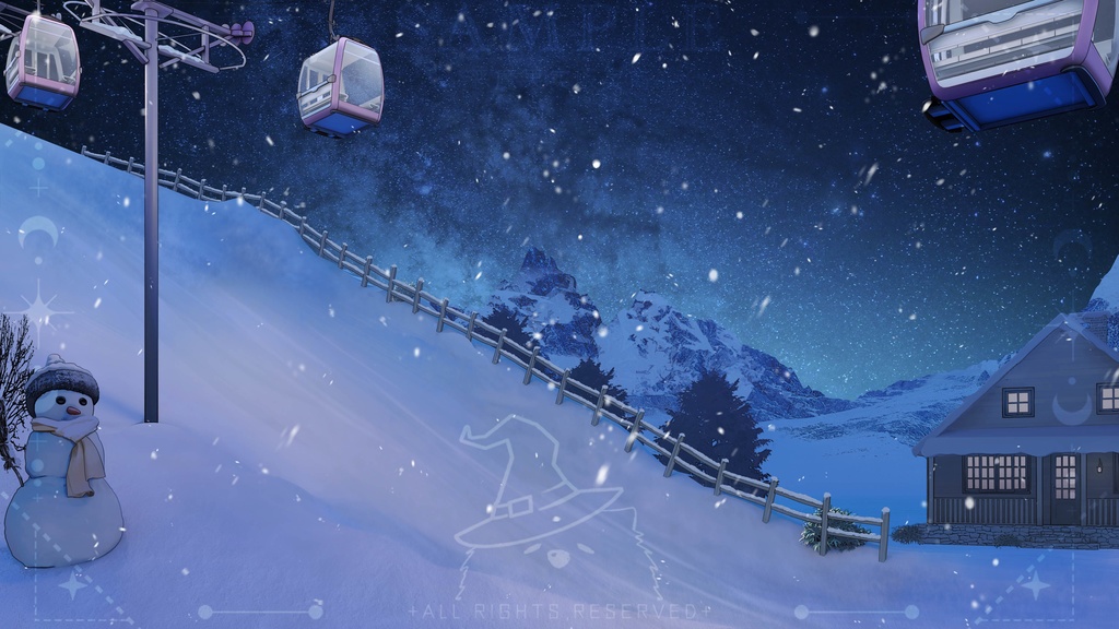 【Vtuber/動く配信背景】冬のスキーリゾート