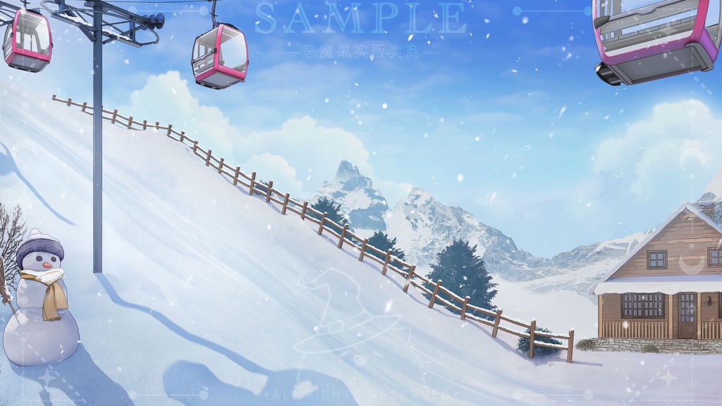 【Vtuber/動く配信背景】冬のスキーリゾート