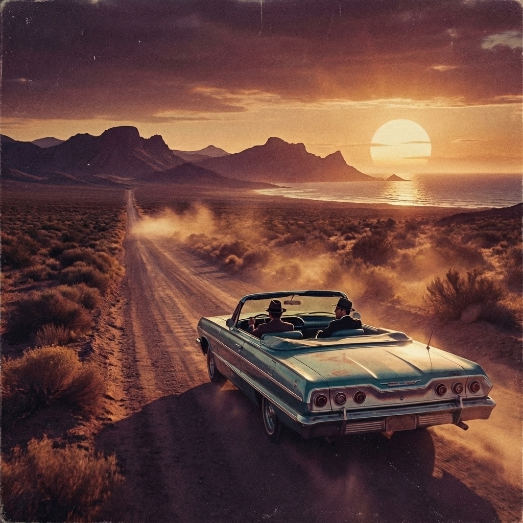 🏄️ヴィンテージ・サーフロックが奏でるクライムサスペンス『Desert to Ocean（砂漠から海への逃避行）』【立体音響 / 高音質BGM】