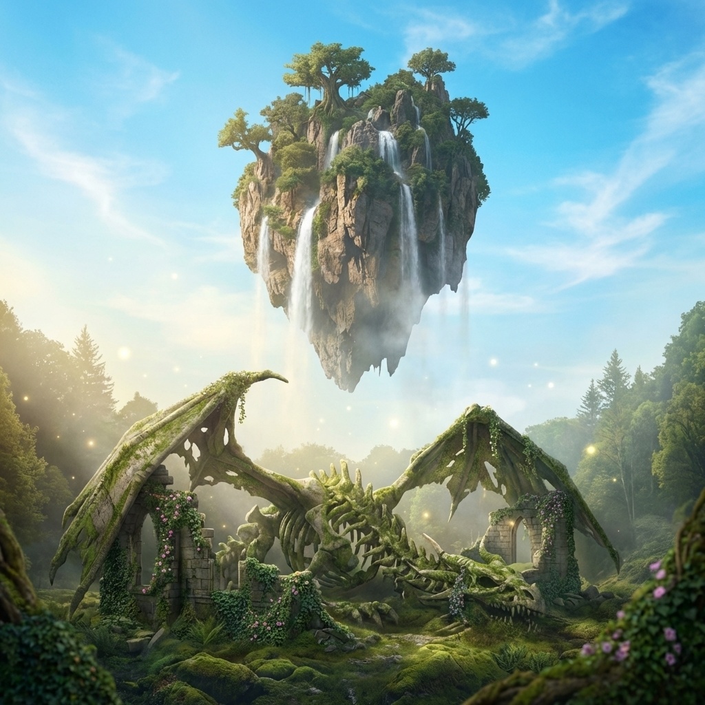 【物語音楽】8D立体音響とソルフェジオ周波数で綴るハイファンタジー組曲 - 蒼空の浮島と墜ちた竜【作業用・睡眠用BGM】