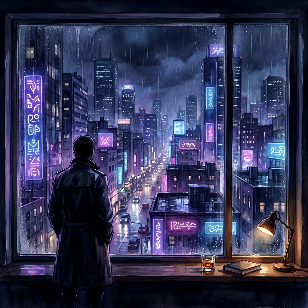 ☔【超集中・勉強用BGM】雨と孤独のドリームポップで脳をフロー状態へ｜深夜の作業が捗るノワール・アンビエント🎧Monochrome City Rain (孤独と集中の夜)