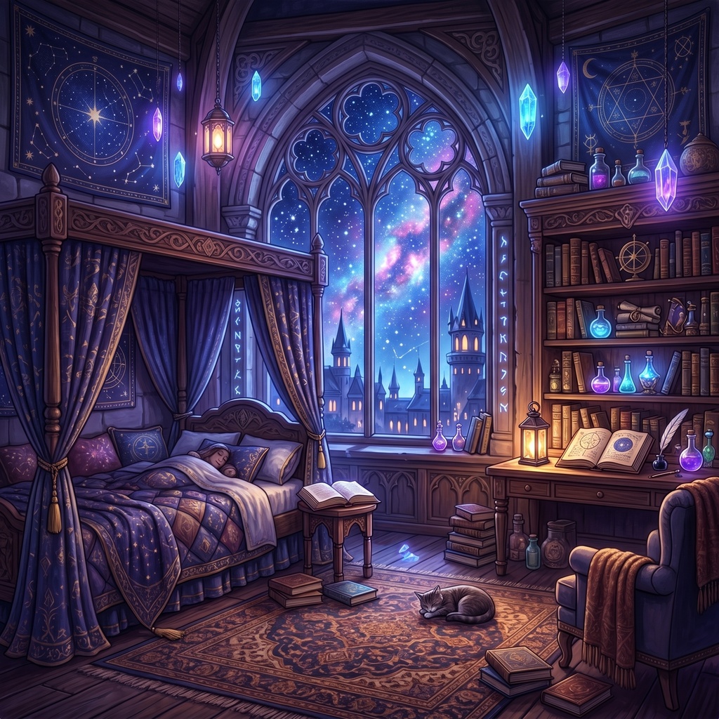 🕯️【睡眠用BGM】異世界の宿屋を巡るファンタジーの休息『JRPG宿屋紀行』｜焚き火・雨音・環境音×癒やしのソルフェジオ周波数【安眠・読書】📖