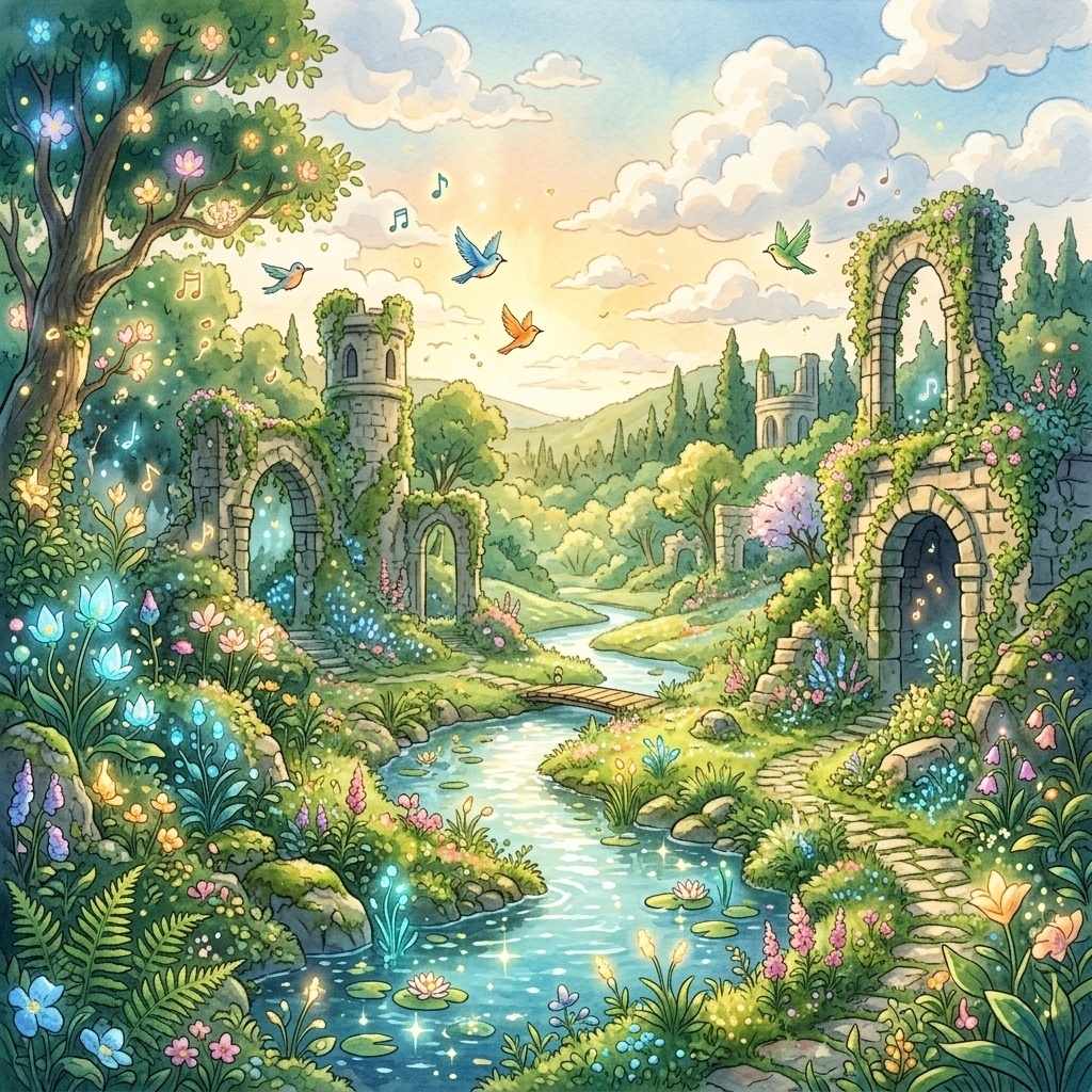 🌿【睡眠・癒やしBGM】ジブリ風オーケストラが奏でる懐かしの原風景｜記憶の庭、静寂の刻｜自律神経を整える全ソルフェジオ周波数 3D音響🌙✨