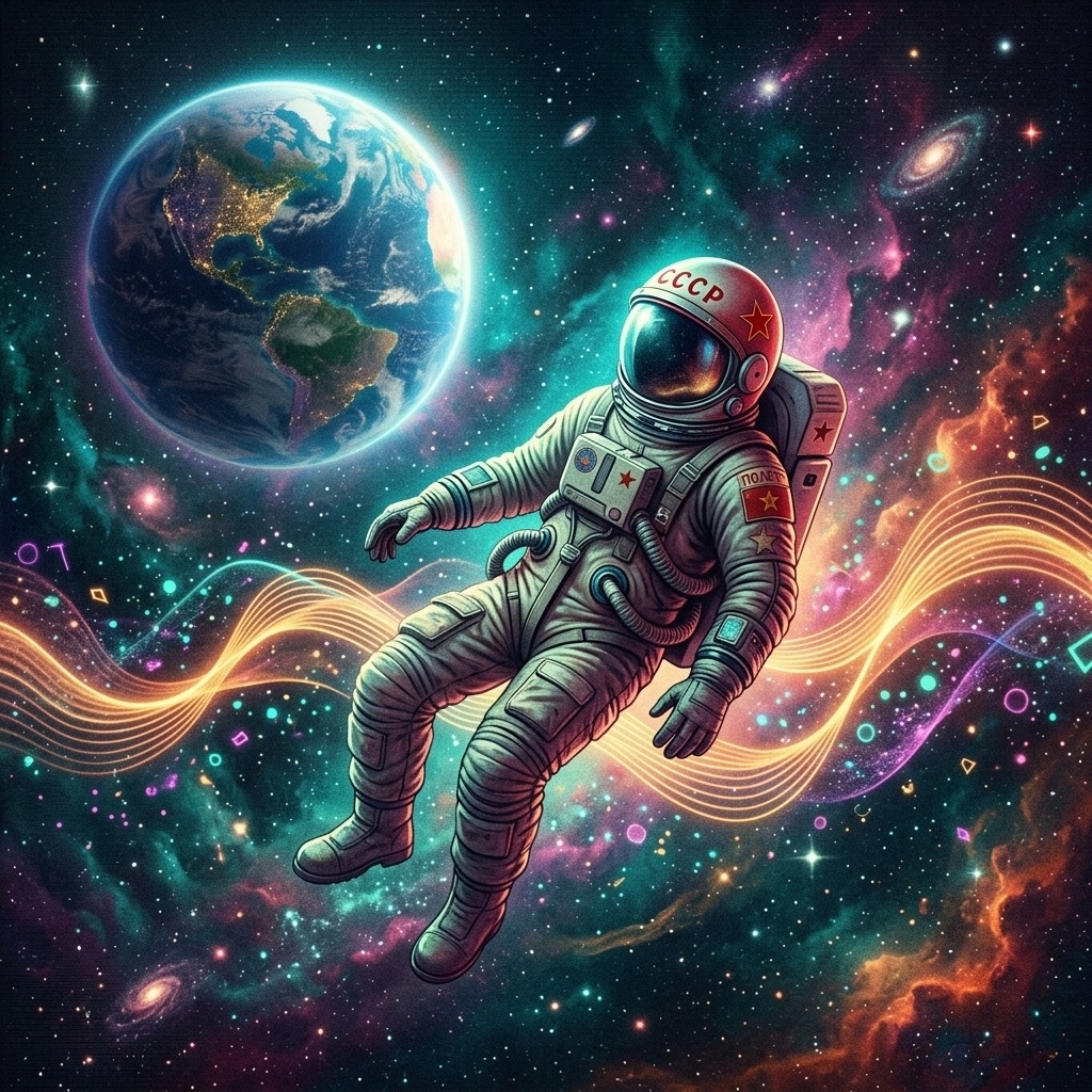 🚀【瞑想・浄化BGM】哀愁のソビエトウェーブと宇宙の旅｜852Hz 直感の覚醒｜ロシア語歌唱×レトロシンセ｜立体音響 🛰️✨🌙