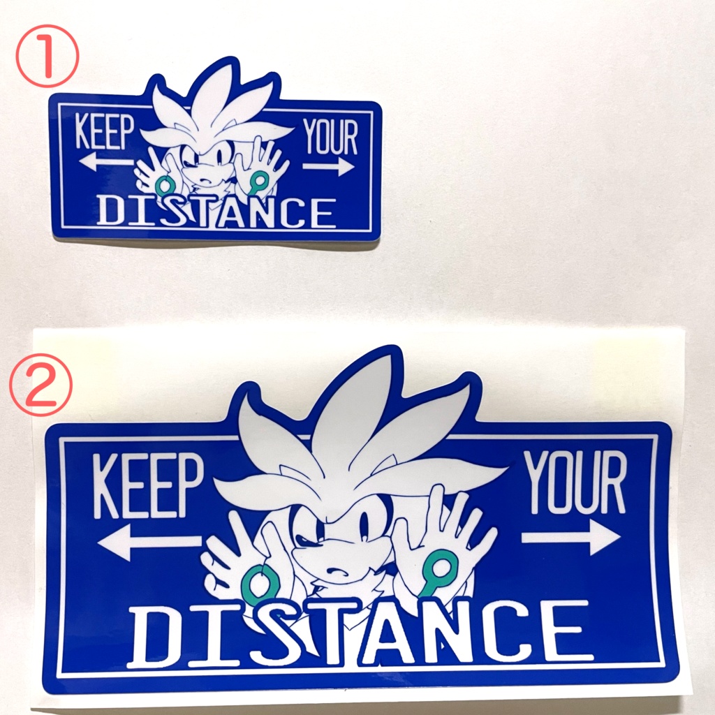 シルバー 車間注意ステッカー