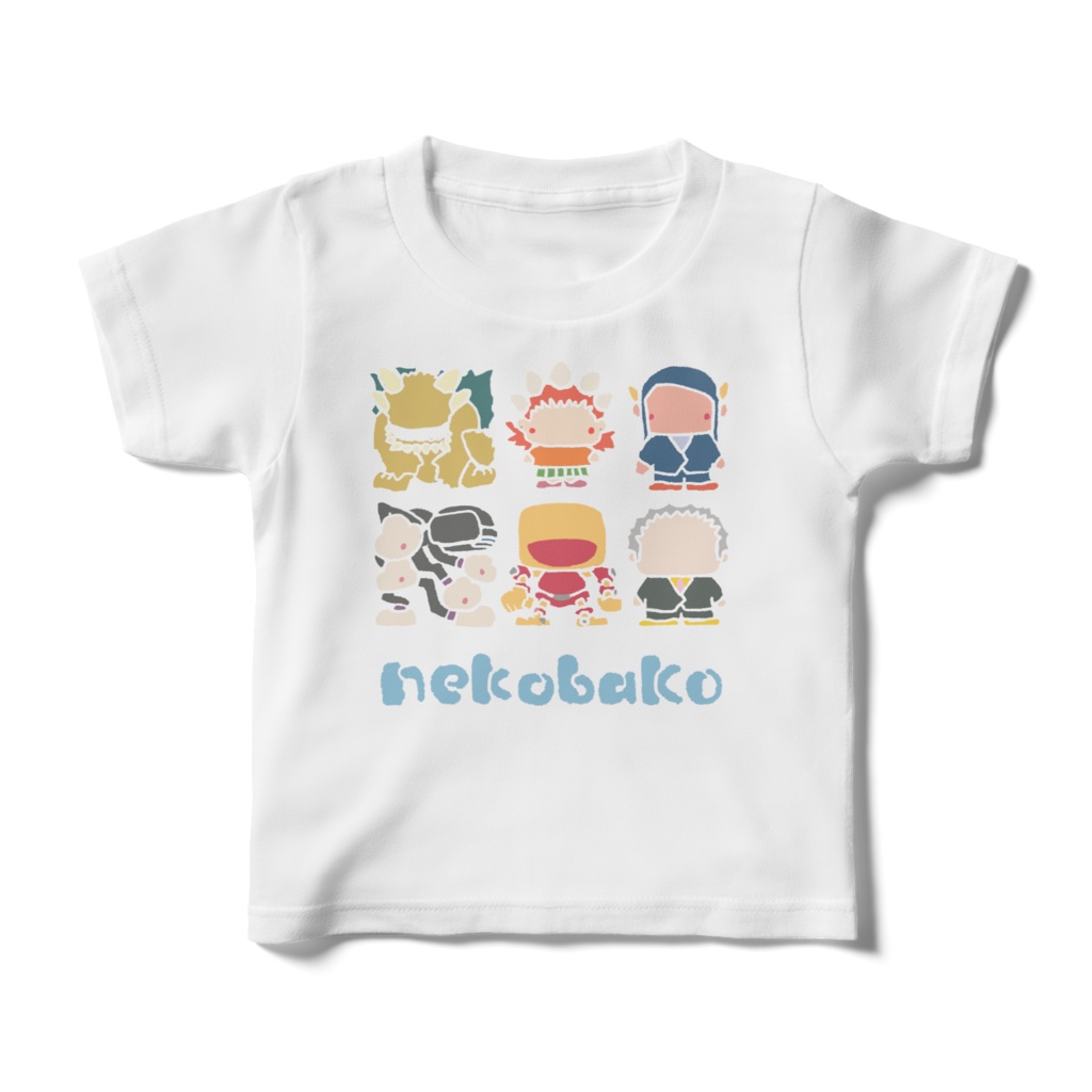 ネコバコちびキャラ　キッズTシャツ / Nekobako chibi kids tee