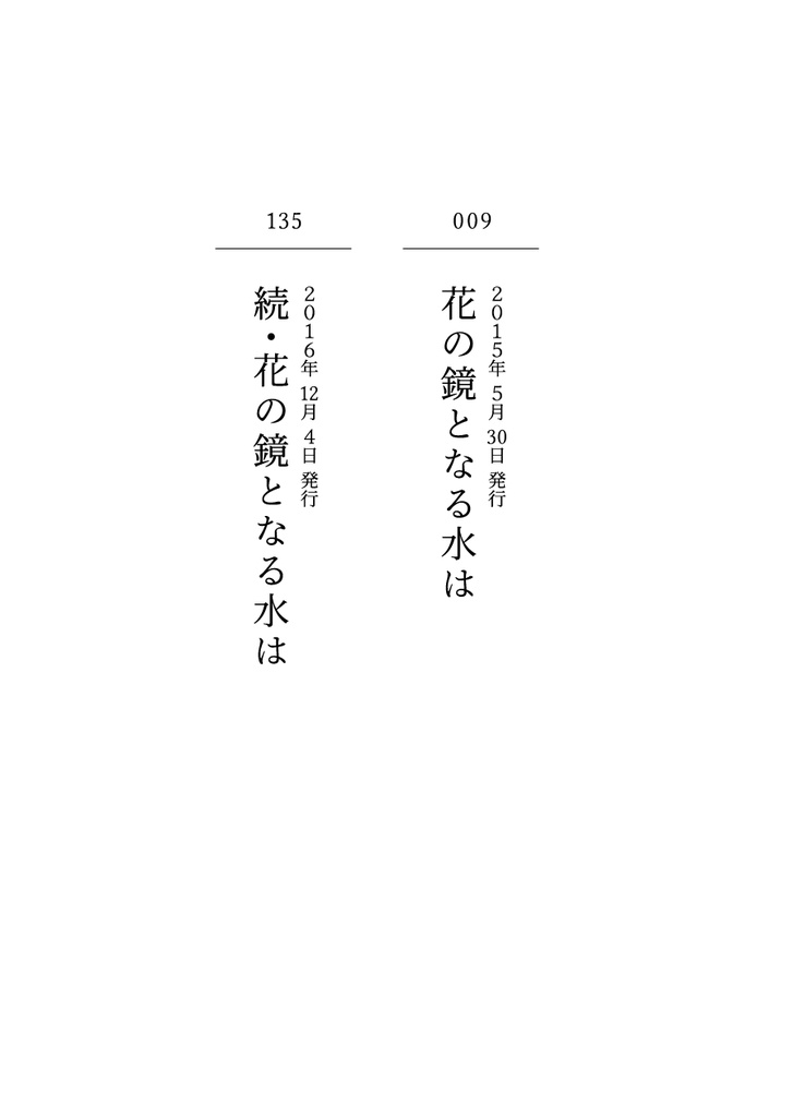 【再録】花の鏡となる水は