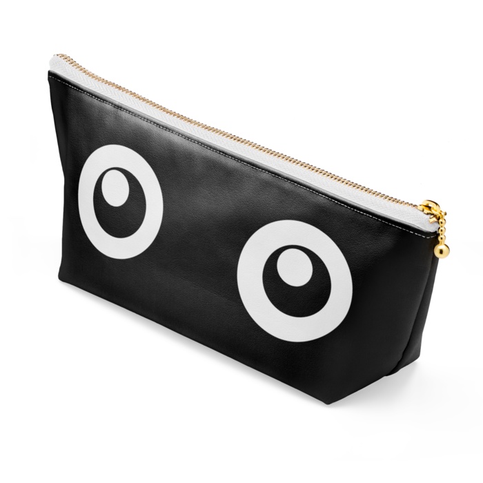 めだまポーチ（黒/赤）