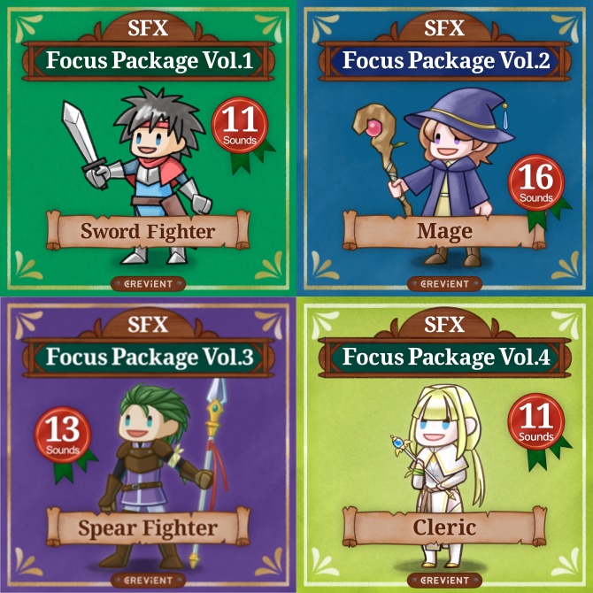 ファンタジーRPG効果音アセット: 効果音ミニパック バンドル1(剣士・魔法使い・槍使い・聖職者)