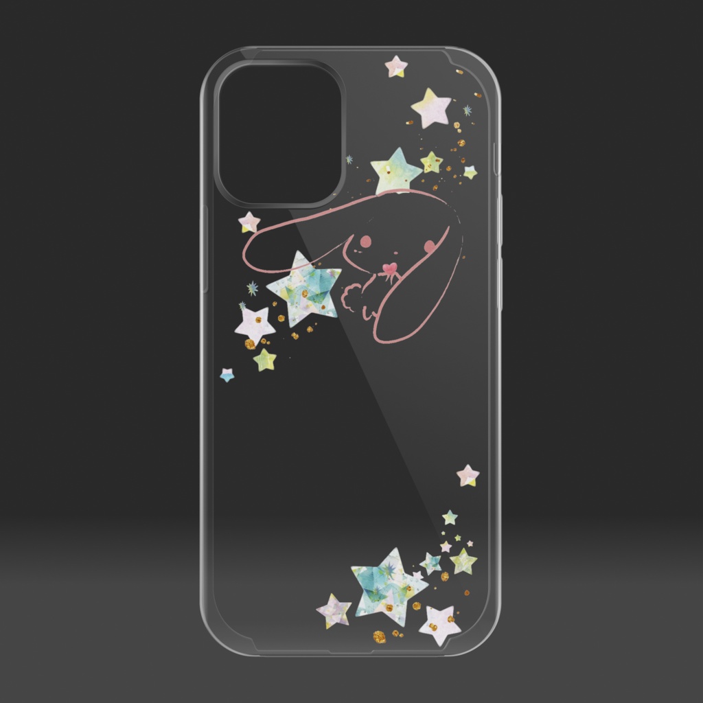 クリアiPhoneケース - iPhone12 mini メンヘラうさぎ 星