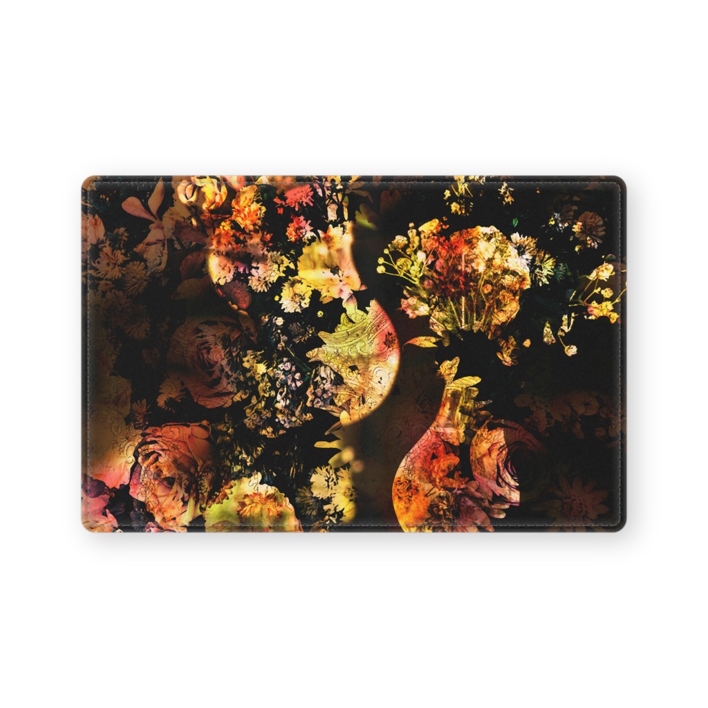 花と電球　レザー製名刺入れ