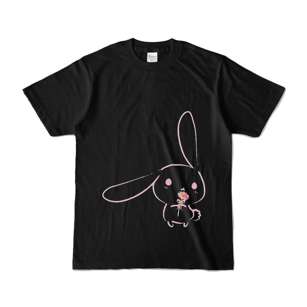 カラーTシャツ  ブラック さくらいろのうさぎ