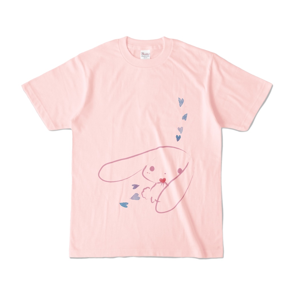 カラーTシャツ ライトピンク メンヘラうさぎ