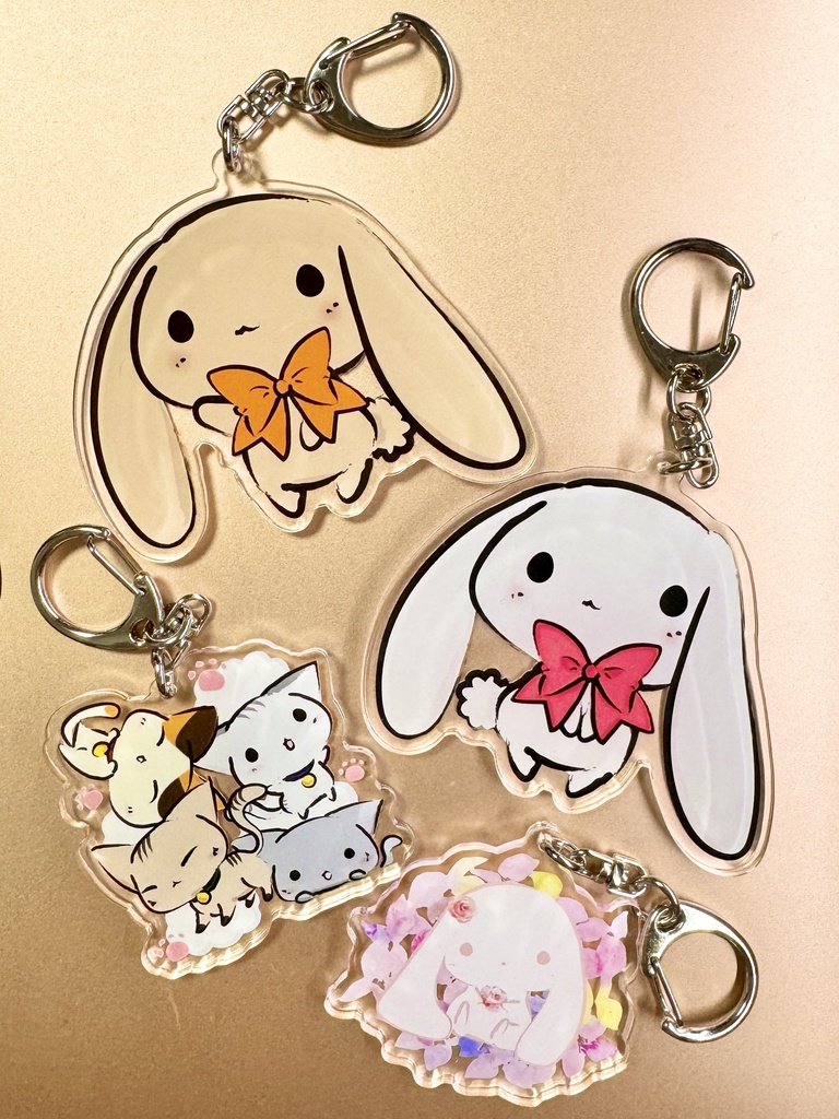 かふぇらていろのうさぎ アクリルキーホルダー - 70 x 70 (mm)