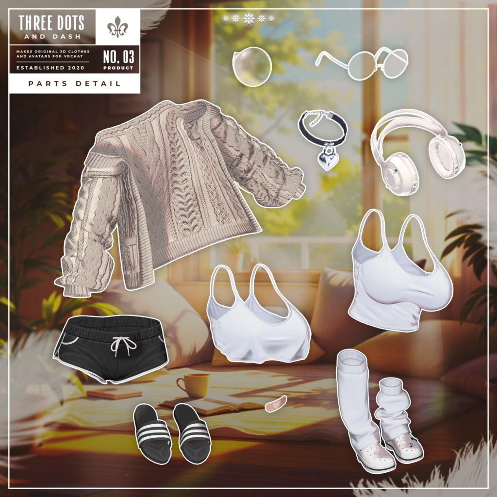 『8アバター対応』 【3D衣装モデル】 Quiet_Sunday