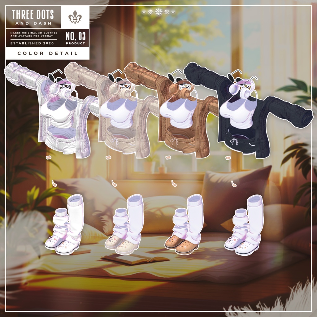 『8アバター対応』 【3D衣装モデル】 Quiet_Sunday