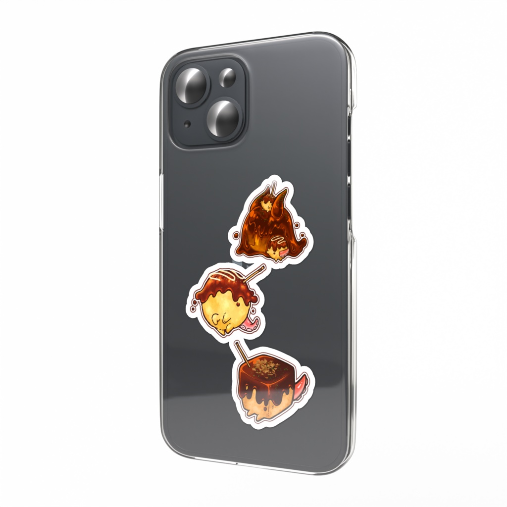 【新作】たこ焼き3連スマホステッカー