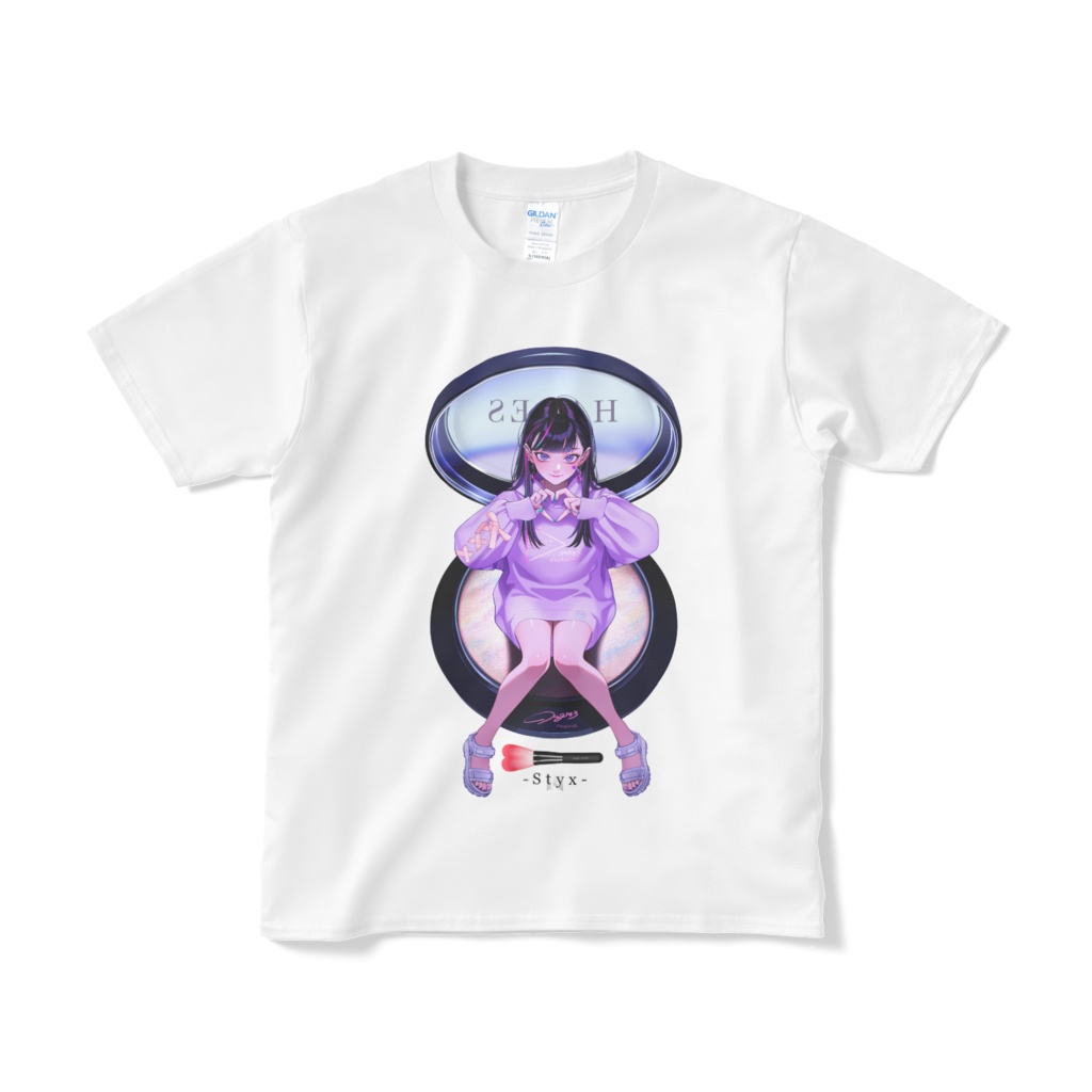 コスメ地雷女子Tシャツ白(短納期)