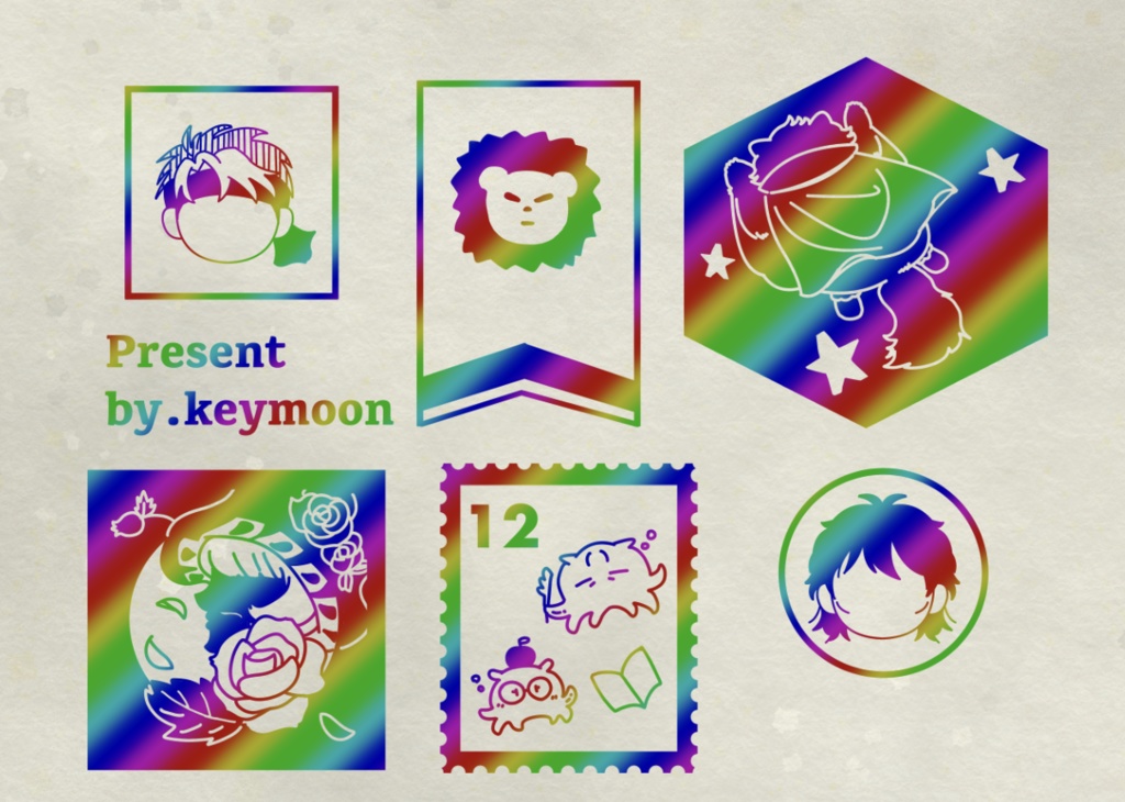 【三都物語108】箔押しセルフカットシール