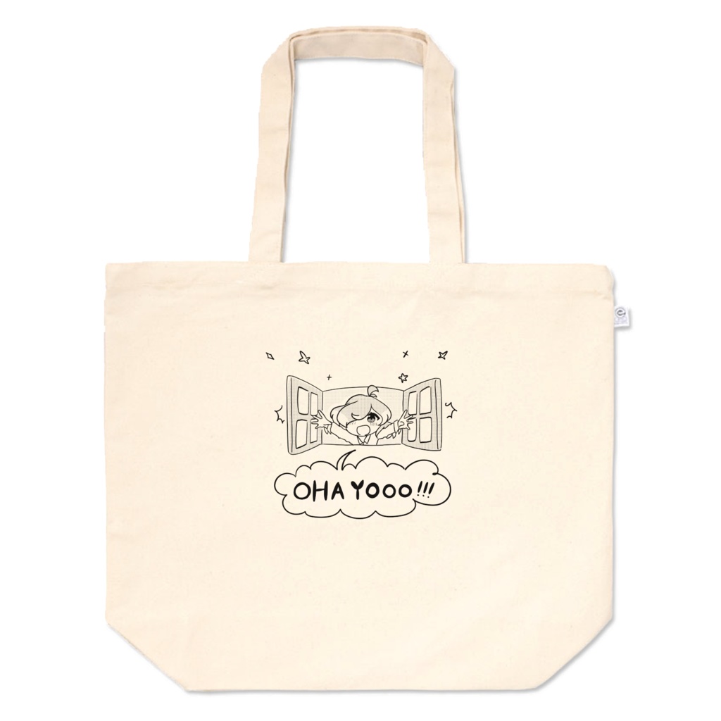 【誕生日記念】ラプーOHAYOOOトートバッグ《モノクロ》 (L or M)