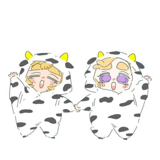 ちびﾘﾝ、ちびﾗﾝアクキー（うしさんちびず）