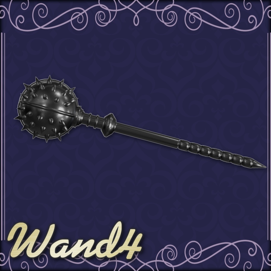 【3D武器モデル】魔法の杖4種セット(パーティクル付き)