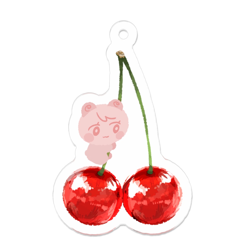 am-cat(cherry)アクリルキーホルダー