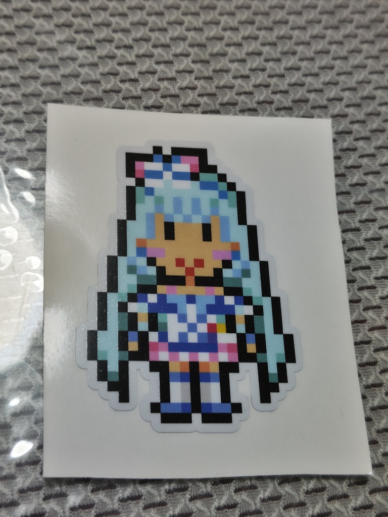 縁取りドット絵ステッカーNo.21　わんだふるぷりきゅあ：キュアニャミー