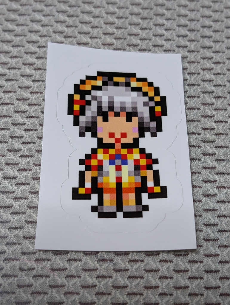 縁取りドット絵ステッカーNo.34　わんだふるぷりきゅあ：兎山大福　変身フォーム
