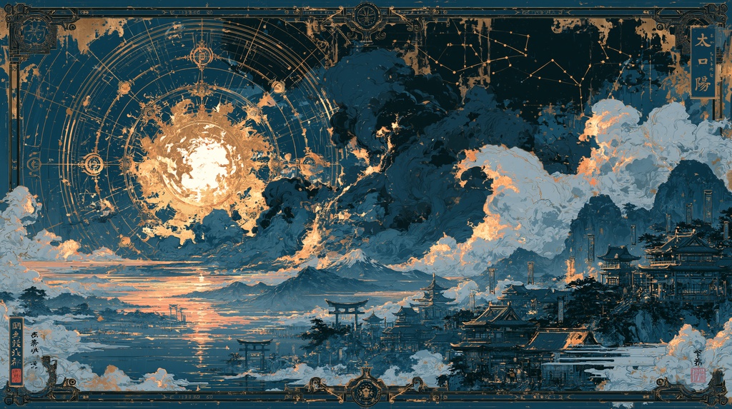 大アルカナタロットカード風背景[The_Sun]