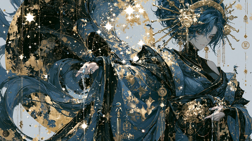 大アルカナタロットカード風背景[The_Star]