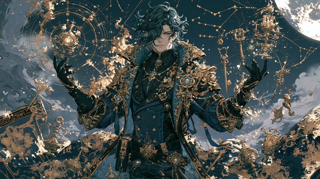 大アルカナタロットカード風背景[The_Magician]