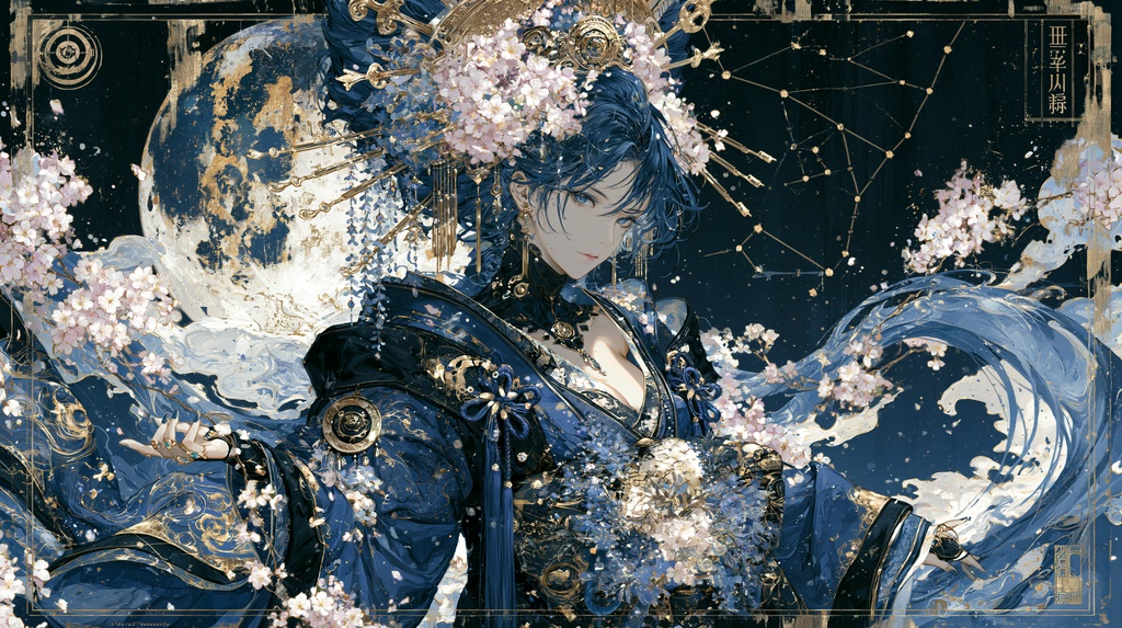 大アルカナタロットカード風背景[The_Empress]