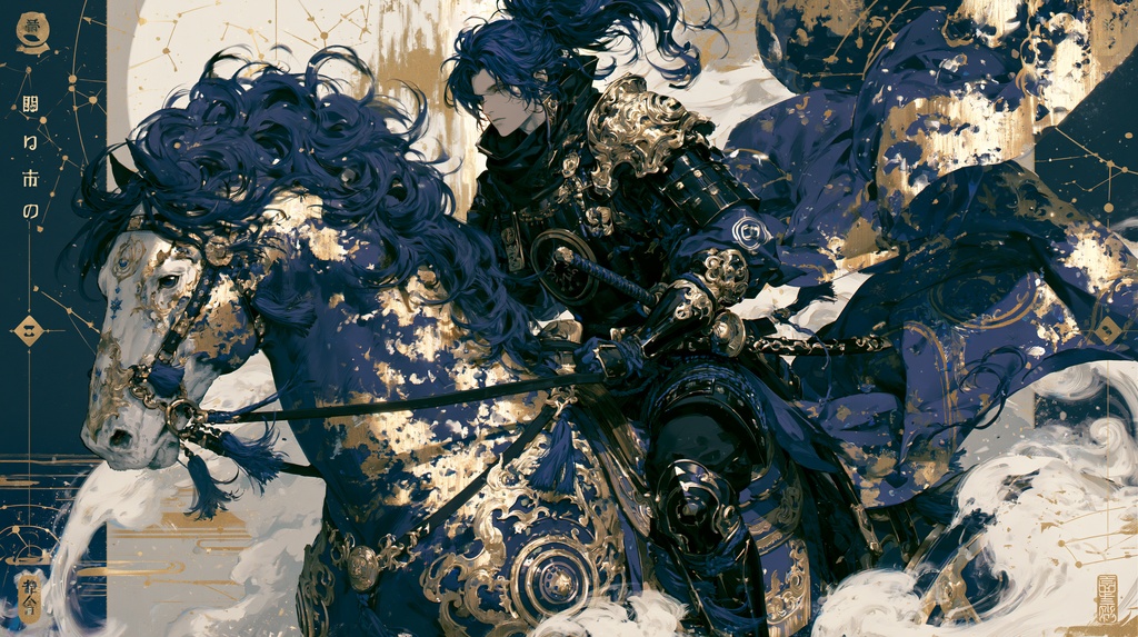 大アルカナタロットカード風背景[The_Chariot]