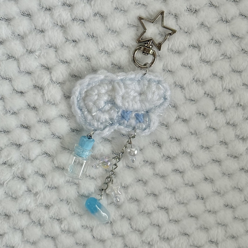 🫙やみかわ🩵 あみあげ天使の羽キーホルダー✨