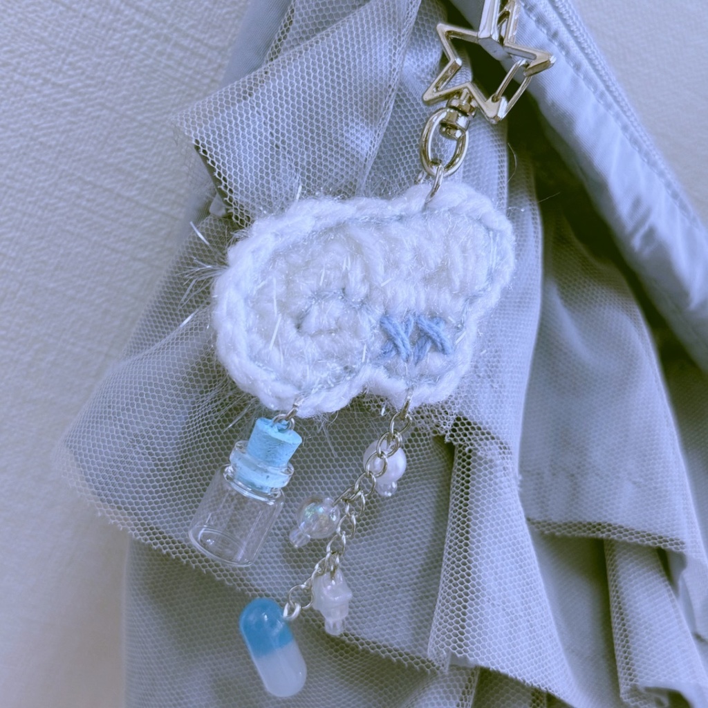 🫙やみかわ🩵 あみあげ天使の羽キーホルダー✨